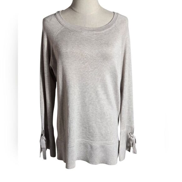 Isela Gray Lounging Sweatshiry Tie Rhinesrone Cuffs - Picture 1 of 7